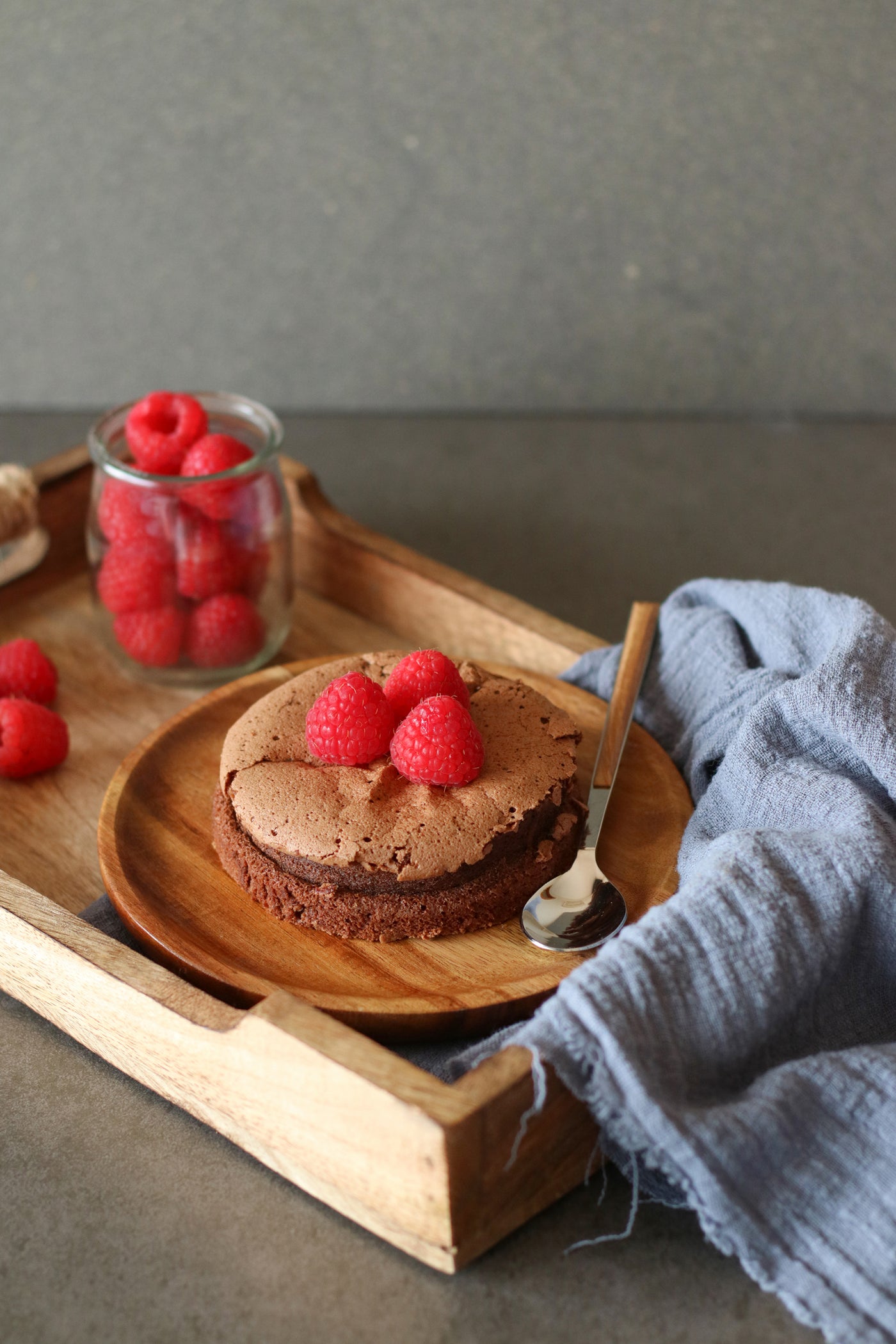 Mini tarta de chocolate sin harina